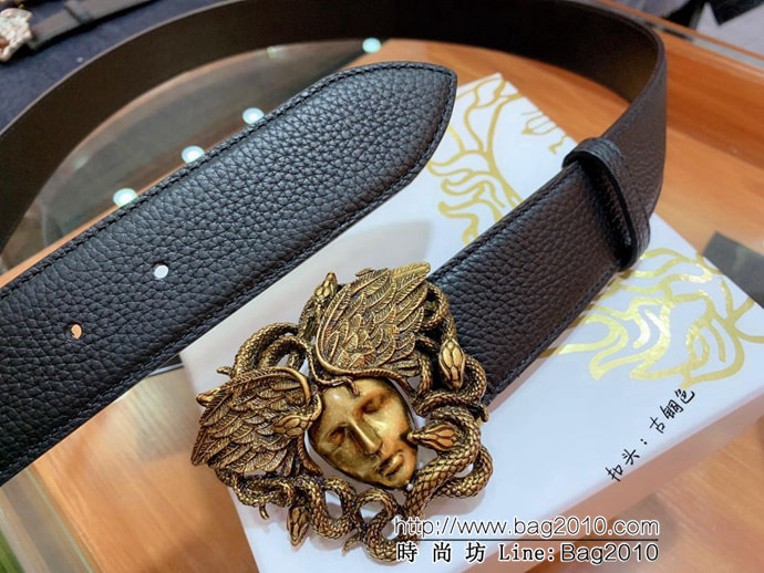 VERSACE範思哲 外貿原單貨 原廠荔枝紋牛皮 全粒面小牛皮底 男士皮帶 高端人士首選  xfp1326